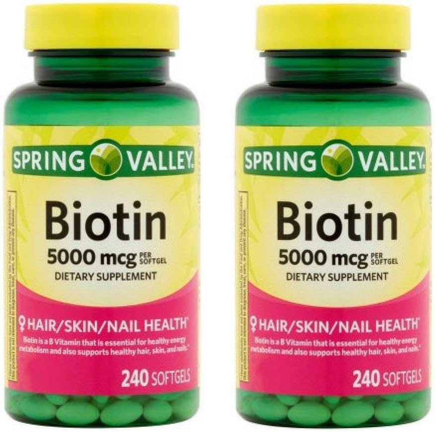 Spring Valley - Biotin 5000 mcg, 240 Softgels by Spring Valley (Pack of 2)