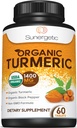 USDA Certified Organic Turmeric Supplement – Includes Organic Turmeric & Organic Black Pepper – 1,400mg of Turmeric per Serving - 60 Count (Pack of 1)