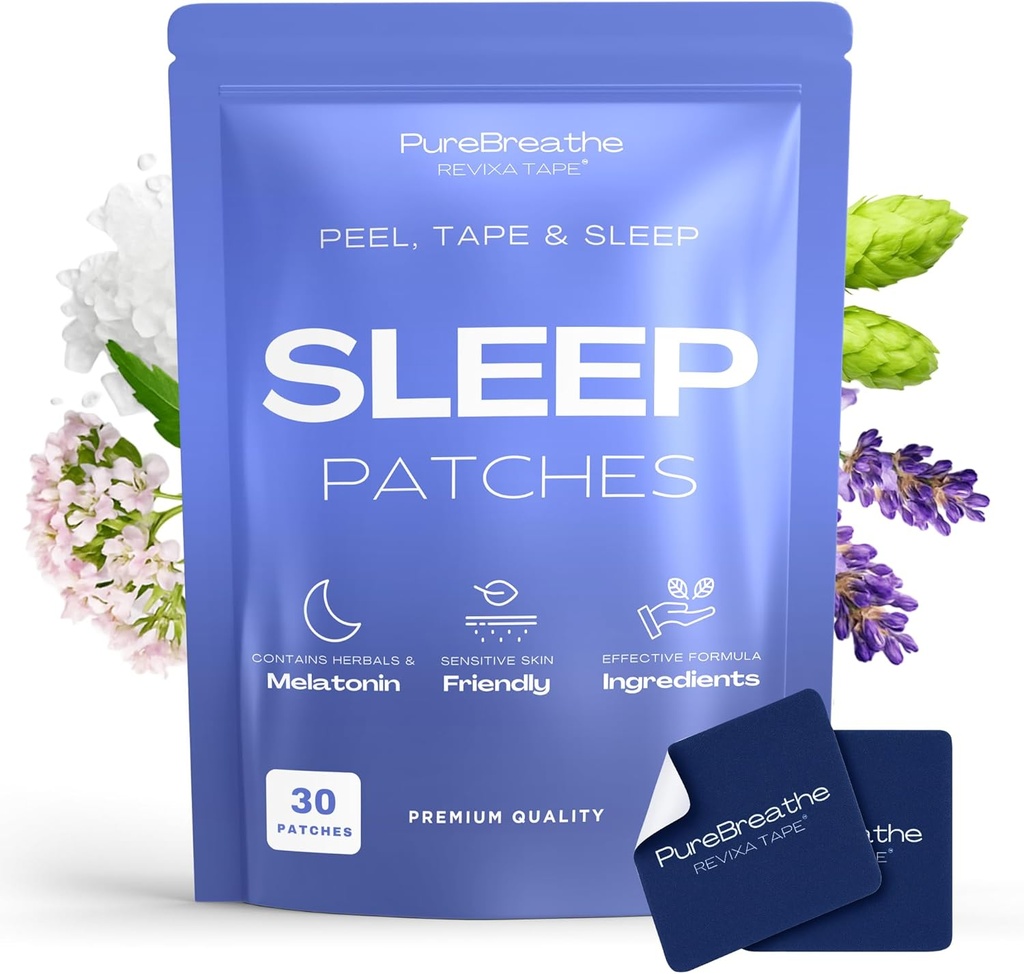 Premium Sleep Patches for Adults - 30 Pack | Extra Strength Melatonin Patches With L-Theanine & Ashwagandha - Sleeping Patch For Restful Nights, Skin-Friendly & Comfortable - Fast-Acting, Long-Lasting
