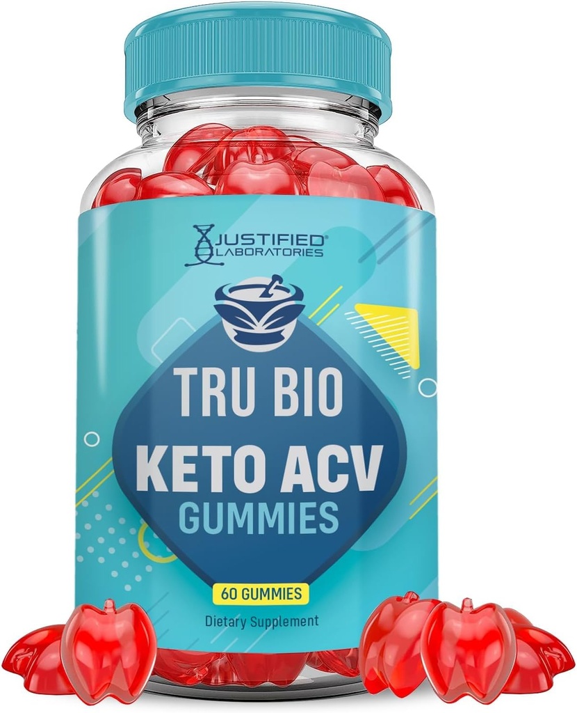 Justified Laboratories Tru Bio Keto ACV Gummies Advanced Formula 1000MG TruiBIo Keto Gummies Apple Cider Vinegar Formulated with Pomegranate Beet Juice Powder B12 Vegan Non GMO 60 Gummys