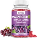 Magnesium Gummies for Kids - Magnesium Glycinate, Citrate, Prebiotic, Zinc - Kids & Adults Magnesium Complex Calm Gummies for Nerve Bone & Muscle Health for Kids Wellness, Vegan Grape Flavor 60 Count