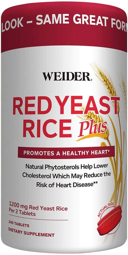 Weider Red Yeast Rice Plus 1200 mg, 240 Tablets