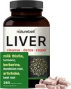Liver Advanced, 240 Veggie Capsules | Milk Thistle with Turmeric, Dandelion Root, Artichoke, Black Currant Oil & More in 15-in-1 Herbal Formula