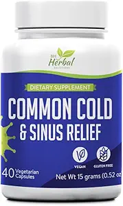Common Cold Supplement - Sinus Pressure and Congestion Relief - Relief from Runny Nose, Sneezing, Sore Throat and Coughing - Fast Acting - 100% Natural and Herbal Supplement