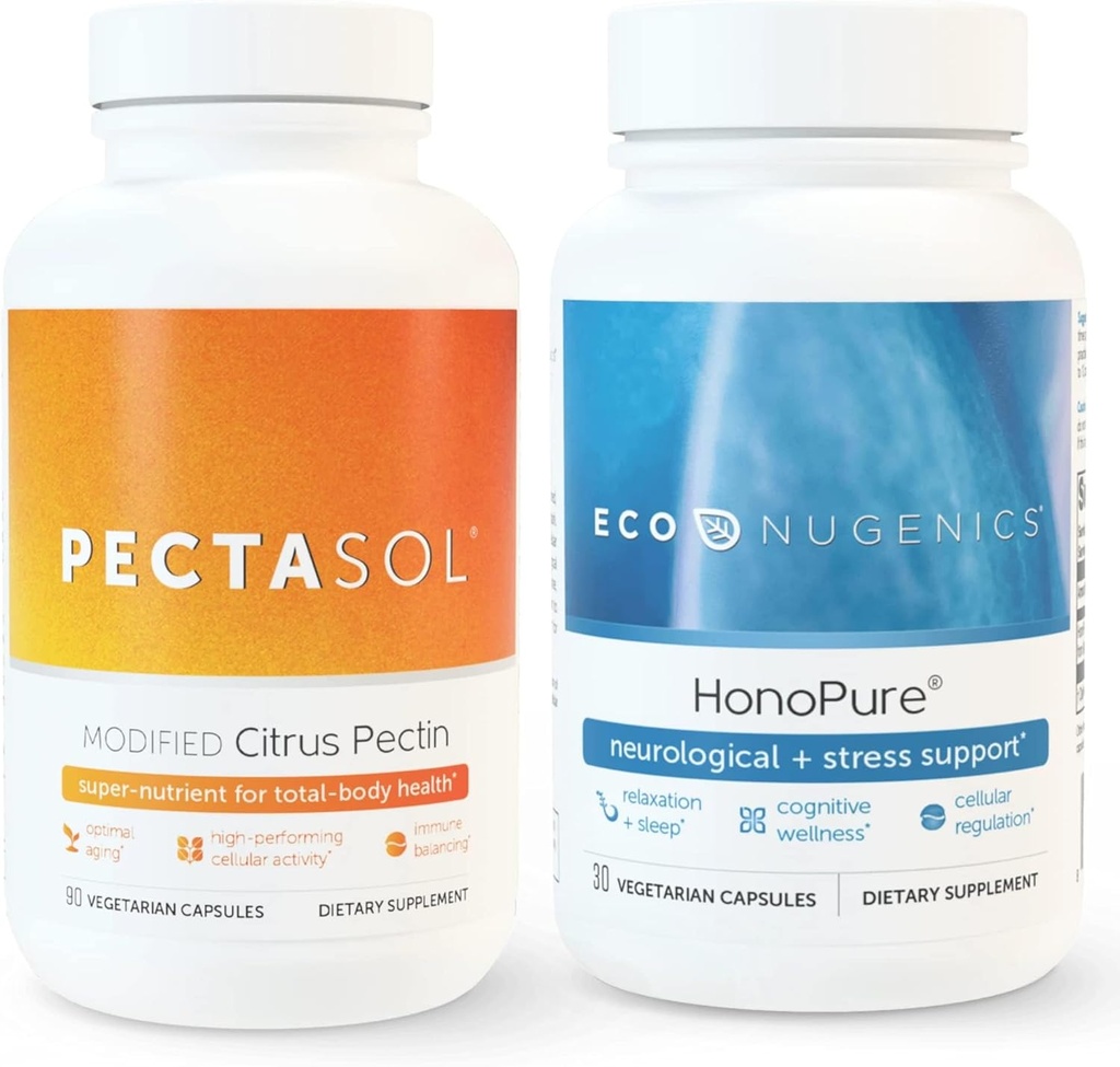 EcoNugenics Ultimate Cellular Health & Immune Support Pack | HonoPure - Magnolia Bark Extract, 30 Capsules | PectaSol-C Modified Citrus Pectin, 90 Capsules Bundle