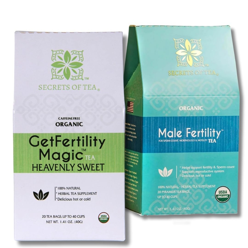 Secrets of Tea- Fertility Tea For Men And Women- USDA Organic- Delicious 40 Biodegradable Sachets
