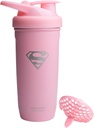 Smartshake DC COMICS Reforce Stainless Steel Protein Shaker Bottle 900 ml | 30 oz - Leakproof Screw-on Lid - BPA Free – Unisex - Non Insulated - Supergirl Logo
