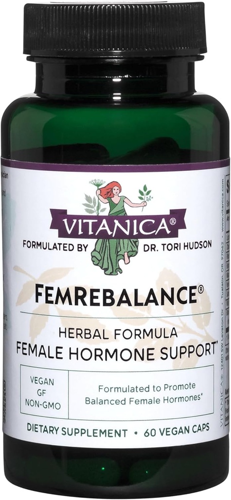 Vitanica FemRebalance, Hormone Balance Support for Women, Vegan, 60 Capsules
