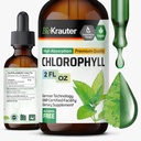 BIO KRAUTER Liquid Chlorophyll Drops - Cleanse & Immune Support - Internal Deodorant - Sodium Copper Chlorophyllin Extract Supplement - 2 fl oz
