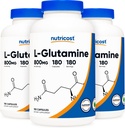 Nutricost L-Glutamine 800mg, 180 Capsules (3 Bottles)