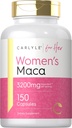 Carlyle Maca Root Capsules for Women 3200mg | 150 Count | Non-GMO, Gluten Free Supplement | for Her