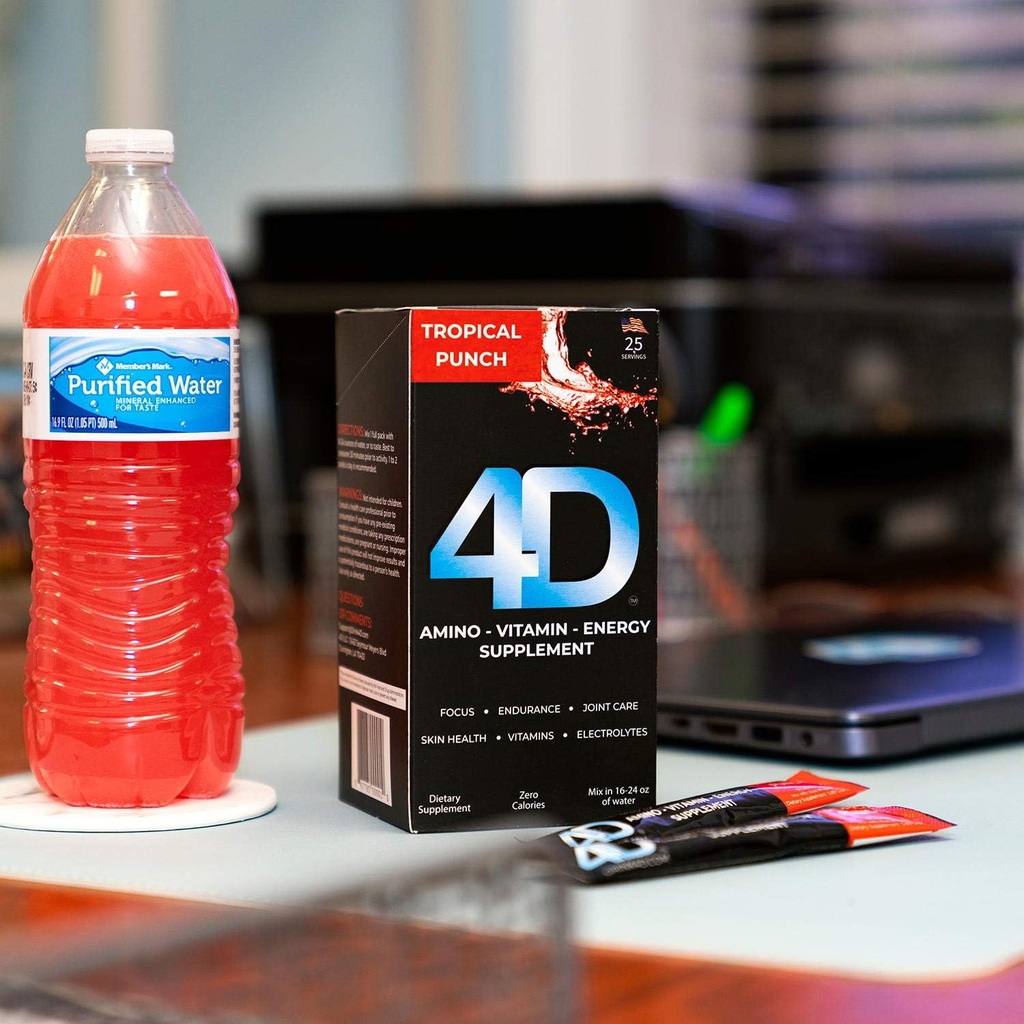 4D Clean Energy Amino-Vitamin-Energy-Supplement 25 Units In 1 Pack,, 25Count ()