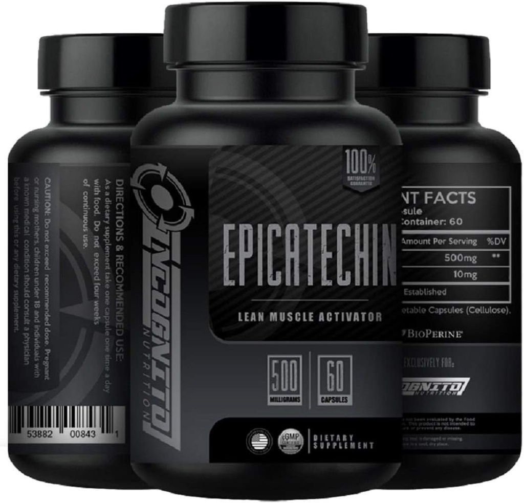 EPICATECHIN | Extra Strength | 500 MGS Per Serving x 60 Servings | Helps Promote Lean Muscle and Strength | Increase Protein Synthesis | May Reduce Myostatin (1)