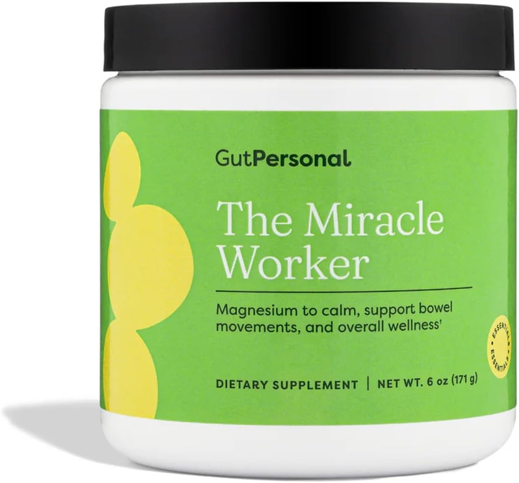 The Miracle Worker Magnesium Glycinate Powder for Sleep - Chelated Magnesium Drink Powder Supplement Helps Reduce Stress & Regularity While Easing Muscle Cramps with Strawberry Flavor - 30 Servings