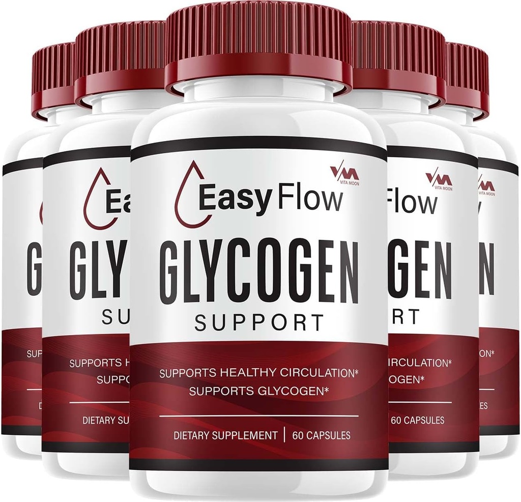 (5 Pack) EasyFlow Glycogen – Easy Flow Capsule Cleaner, EasyFlow Pills, Advanced Formula for Overall Wellness, Easy Flow Glycogen Reviews, 300 Capsules