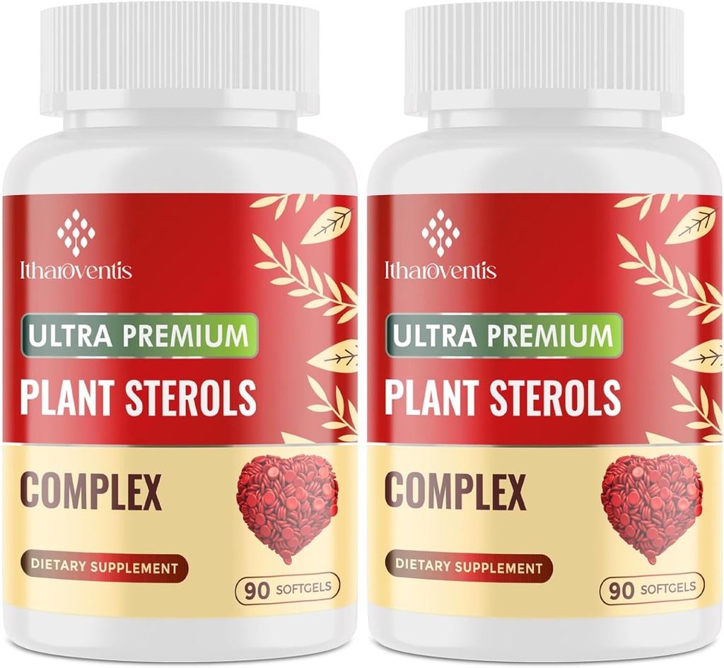 Cholesterol Supplements with Plant Sterols, Niacin, Red Yeast Rice, Bergamot, Omega-3 & Garlic - Advenced Absorption Formula - 180 Softgels