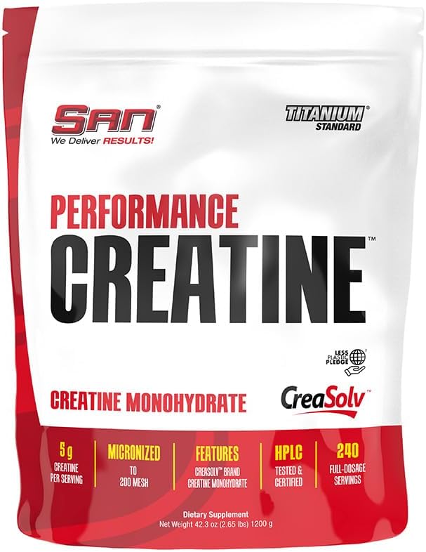 SAN Performance Creatine 1200g – Supports Muscle Growth and Athletic Performance, 240 Servings