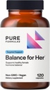 PureFormulas Balance for Her - Hormone Balance for Women - DIM, Black Cohosh, Calcium D-Glucarate, EGCg Green Tea Extract & Chaste Tree Supplement for Mood Support & Estrogen Metabolism -120 Capsules