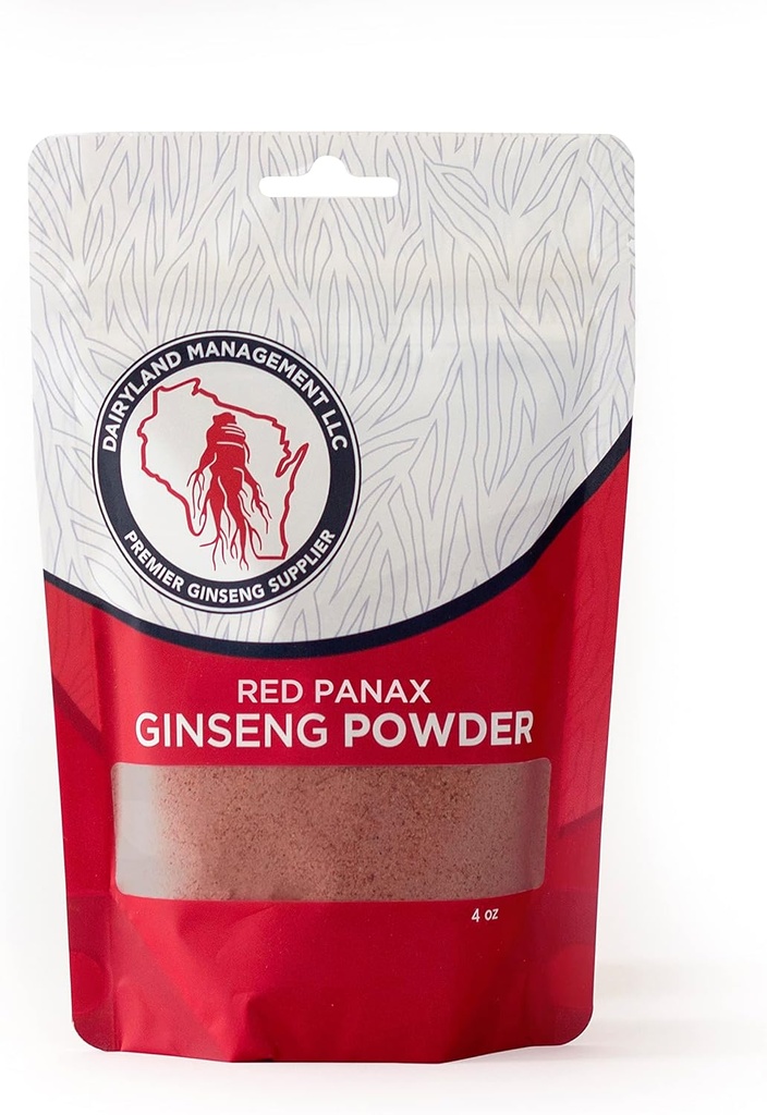 Red Panax Ginseng Powder with Natural Ginsenosides (4 oz)- Supports Healthy Energy, Vitality, Mood and More, Korean Panax Ginseng Root Powder for Smoothies, Coffee or Drinks (1 Pack)