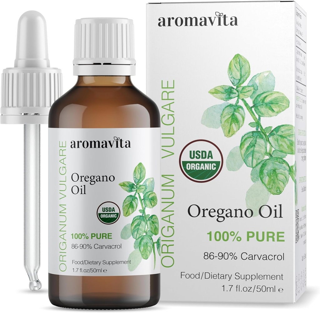 Essential Organic Oil of Oregano-100% Pure Undiluted Greek Oregano Oil with Carvacrol - Over 86%, Non-GMO, Extra Strength Oregano Oil Organic Liquid Drops, 1.7 FL.OZ/50ml