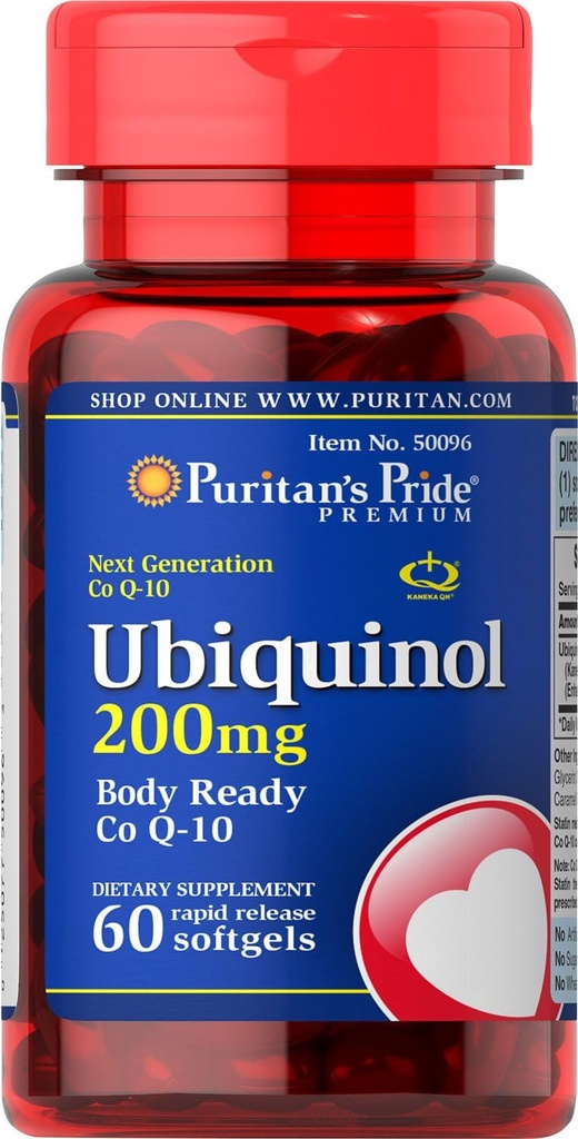 Puritan's Pride Ubiquinol 200 mg Softgels, 60 Count