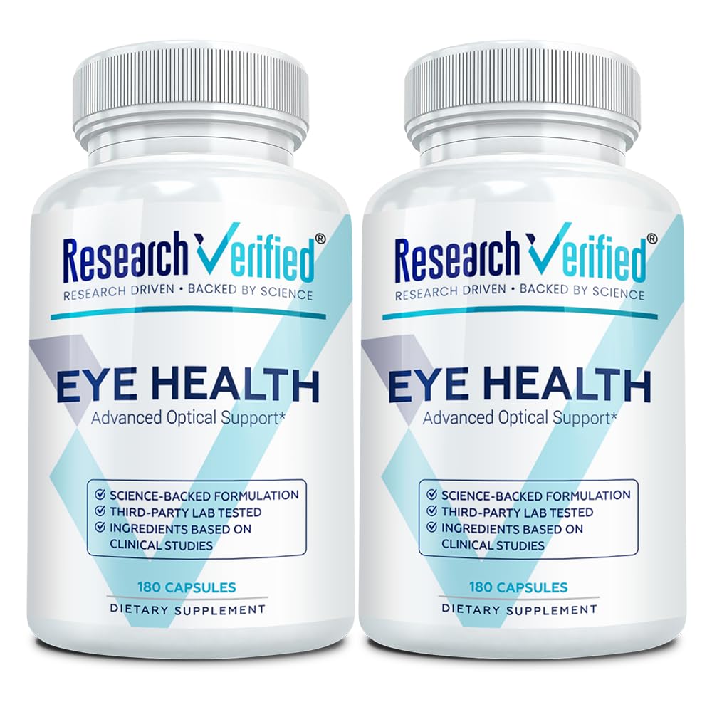 Research Verified Eye Health - Nourish and Protect Eyes and Vision, Support Healthy Retina, Improve Blood Supply to Eyes - Vitamins A, B, C, and E - 360 Capsules - 6 Month Supply - Made in The USA