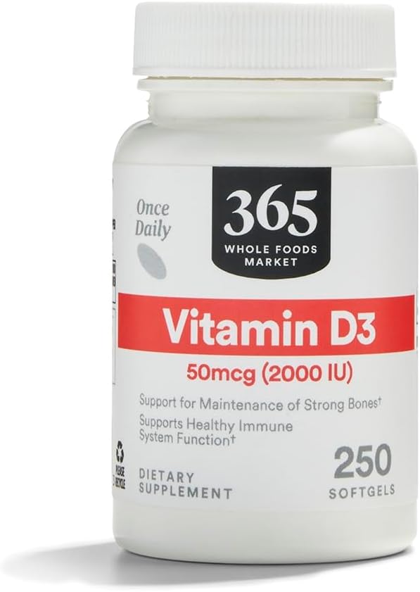 365 by Whole Foods Market, Vitamin D3 2000 IU, 250 ct
