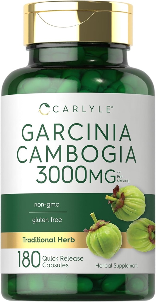 Carlyle Garcinia Cambogia Extract | 3000mg | 180 Capsules | Non-GMO, Gluten Free Supplement