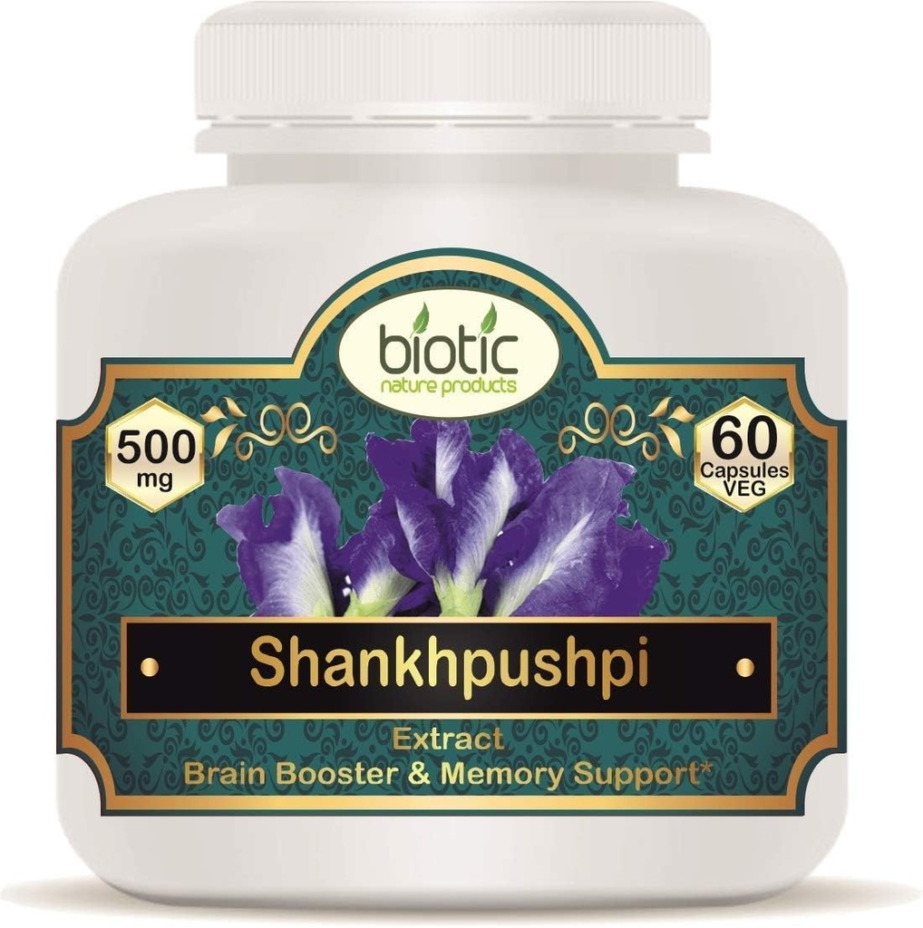 Veena Biotic Shankhpushpi Capsules Extract 500mg - 60 Veg Capsules