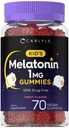 Carlyle Kids Melatonin Gummies | 1 mg 70 Count | Fruit Flavor Gummy | Vegan, Non-GMO, Gluten Free
