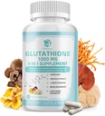 Glutathione Supplement 1,000 mg, Mushroom Supplement with Vitamin C, Niacin - Liver Detox, Immune Support and Antioxidant, Reduced L-Glutathione 120 Vegan Capsules - Non GMO