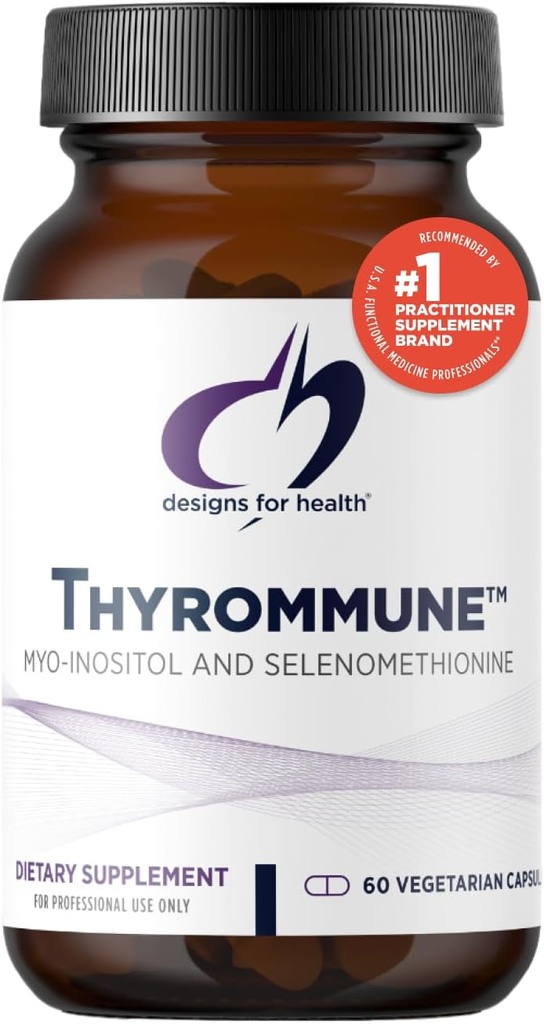 Designs For Health Thyrommune - Thyroid Support Supplement with Selenium (Selenomethionine) + Myo-Inositol - Vegan & Gluten-Free (60 Capsules)