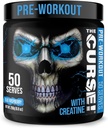 JNX SPORTS The Curse! Pre Workout Powder for Men & Women, Caffeine, Beta-Alanine, Creatine, L-Citrulline, 50 Servings, Blue Raspberry Flavor – Boost Energy, Strength & Focus