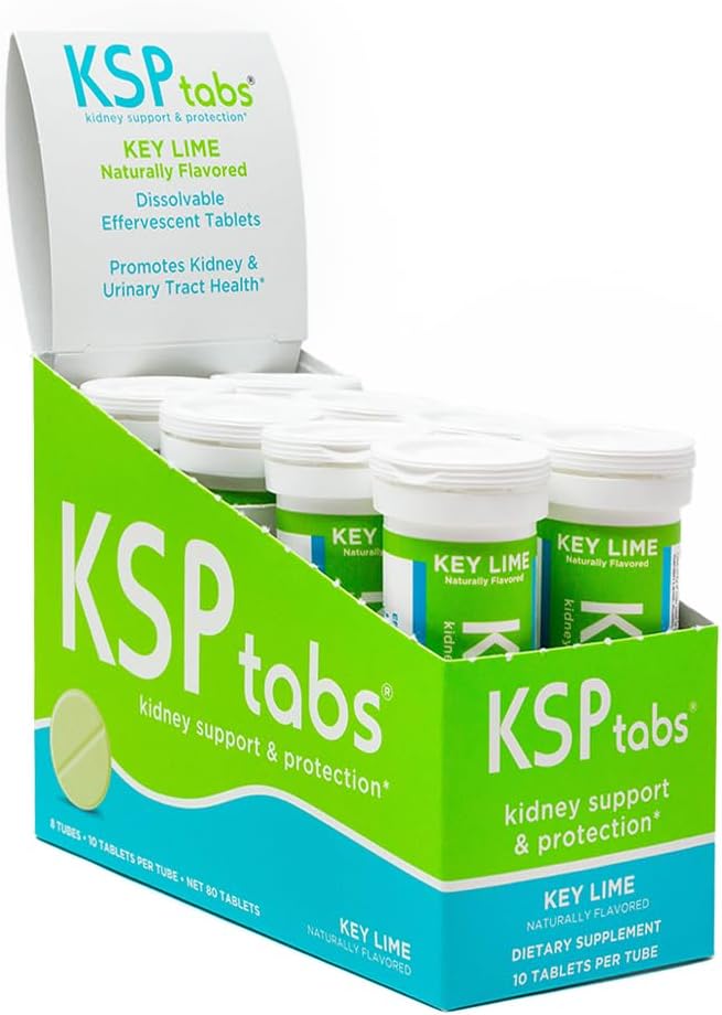 Key Lime All Natural Hydration & Kidney Health Supplement to Combat Calcium Oxalate Crystal Formation, 80 Tablets