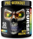 JNX SPORTS The Curse! Pre Workout Powder for Men & Women, Caffeine, Beta-Alanine, Creatine, L-Citrulline, 50 Servings, Sour Candy Flavor – Boost Energy, Strength & Focus