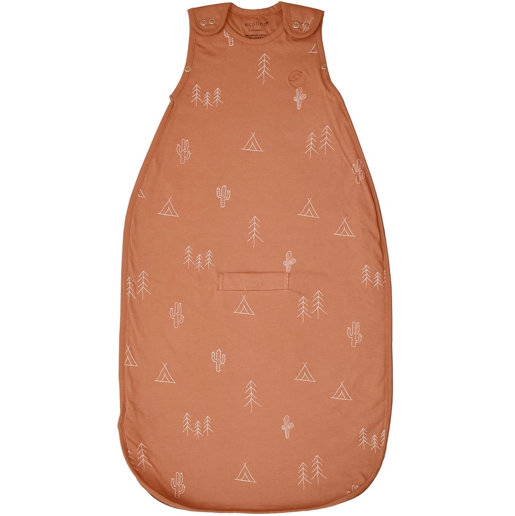 Ecolino Organic Cotton Baby Sleep Sack - 2-Way Zipper Baby Wearable Blanket - Infant to Toddler Sleeping Bag Sack - 2 Months - 2 Years - Desert