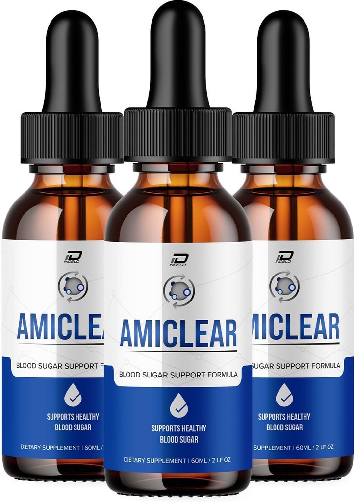 Amiclear Drops Healthy Formula - Dietary Supplement Drops - Extra Strength Amiclear Liquid Drops, Grape Seed, Amiclear Drops Reviews (3 Pack - 180 ML)