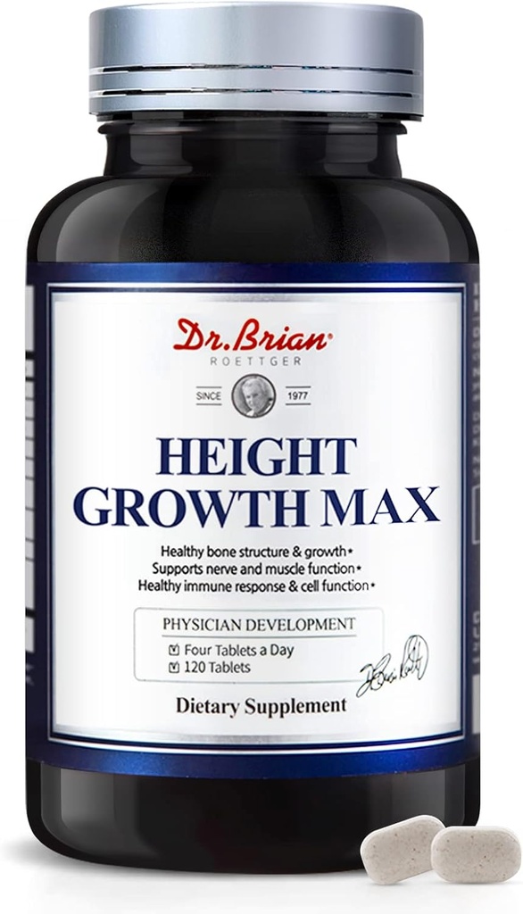 Height Growth Maximizer - Growth Vitamins for Teens Height Bone Strength & Grow Taller Naturally, Kids Vitamins GMO-Free, Ages 10+, 120 Tablets