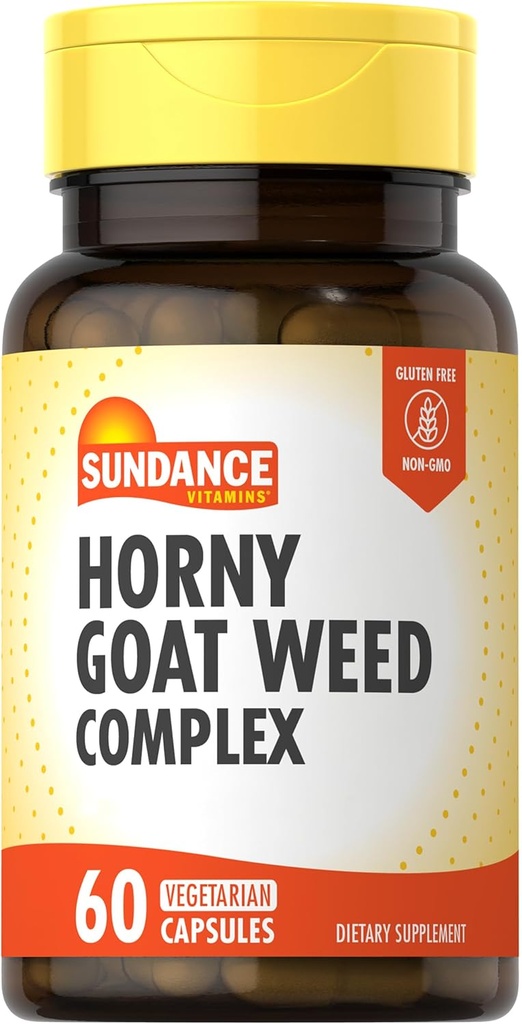 Sundance Horny Goat Weed Complex | 60 Capsules | with Maca, Tribulus Terrestris, and L-Arginine | Vegetarian, Non-GMO & Gluten Free Supplement