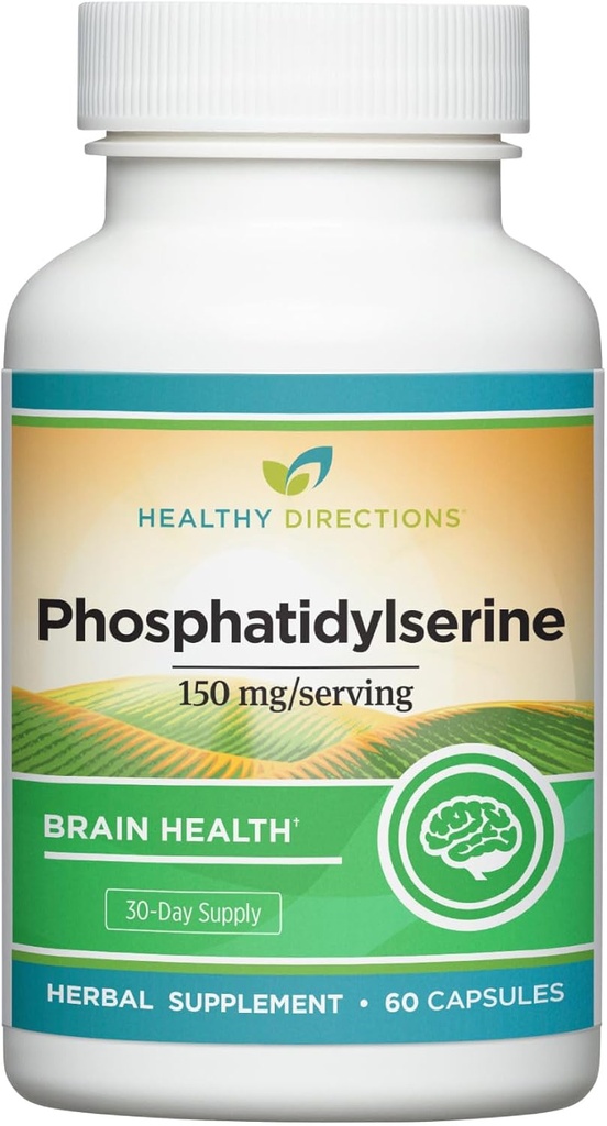 Healthy Directions Phosphatidylserine Supplement—150 mg/Serving, 60 Vegan Capsules for Cognitive Health, Brain Function, and Healthy Memory (30-Day Supply)