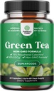 Green Tea Extract Capsules - 500mg Pure Leaf Green Tea Caffeine Supplement - EGCG, Caffeine Extract & Polyphenols Supplement for Healthy Metabolism Support for Women & Men - Natural Detox - 60 Count