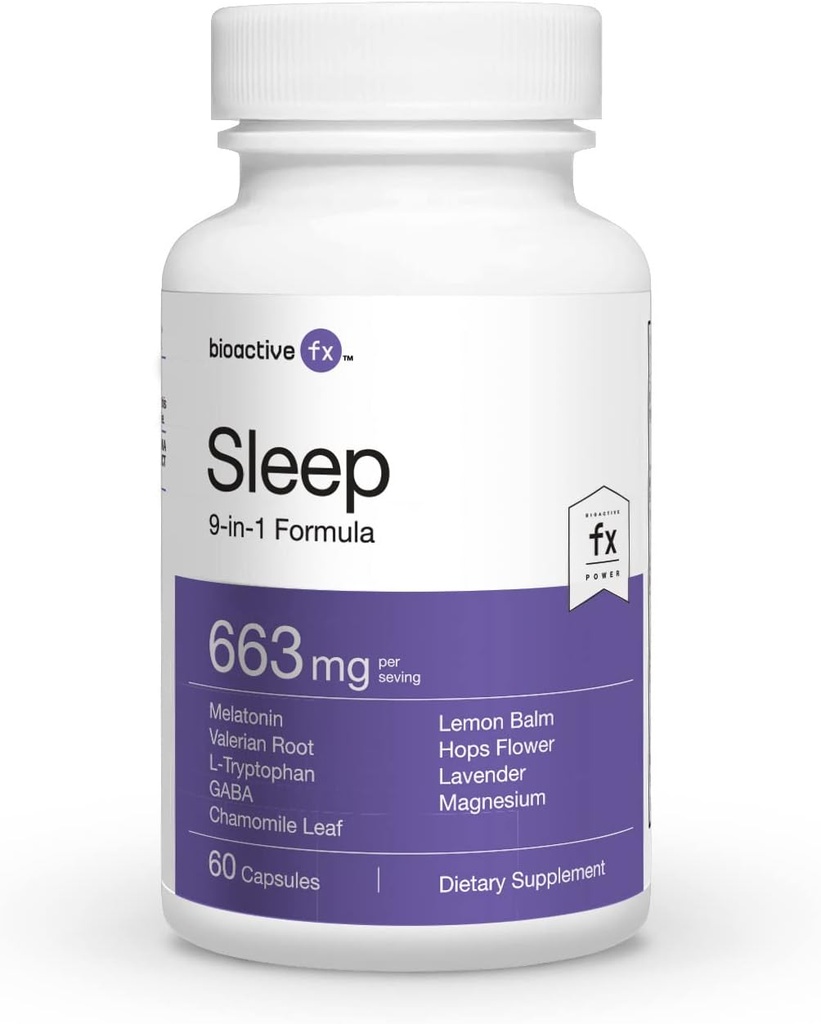 Sleep - 60 Capsules - All Natural -100% Drug-Free Sleep aid and Non-Habit Forming- Powerful 9-in-1 Formula with an Advanced Herbal Complex