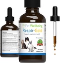 Pet Wellbeing Respir-Gold for Cats - Supports Healthy Breathing, Open Airways, Respiratory Support, Black Cumin, Horehound, Grindelia - Veterinarian-Formulated Herbal Supplement 2 fl oz (59 ml)