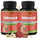 Cadane 2 Packs Forskolin Supplements Capsules & Turmeric, Arjuna, Garcinia Cambogia, Green Tea - Maximum Strength Coleus Forskohlii Extract - Support Immune System - 4 Months Supply