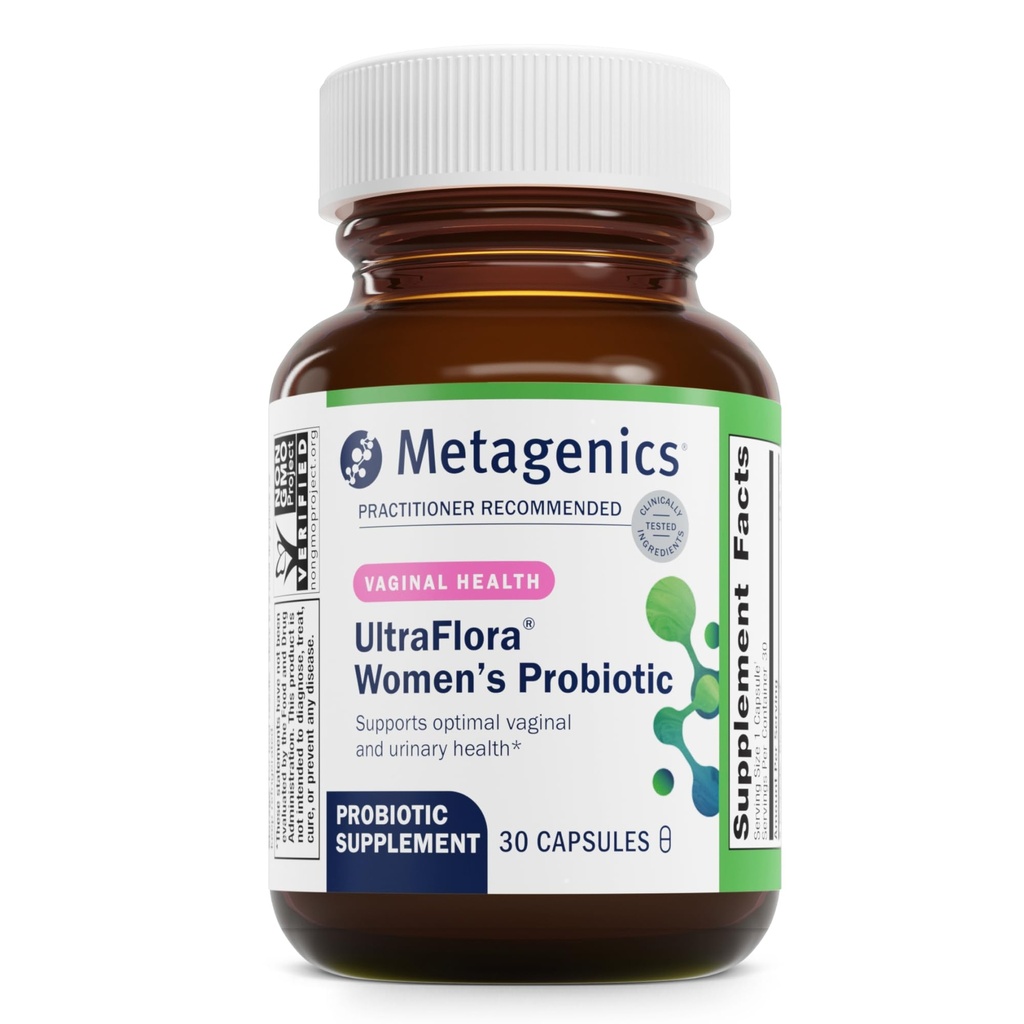 Metagenics UltraFlora Women’s Probiotic – Shelf-Stable Supplement for Vaginal Health, Yeast Balance & Urinary Comfort – with Lactobacillus GR-1 & RC-14 – Non-GMO – 30 Capsules*