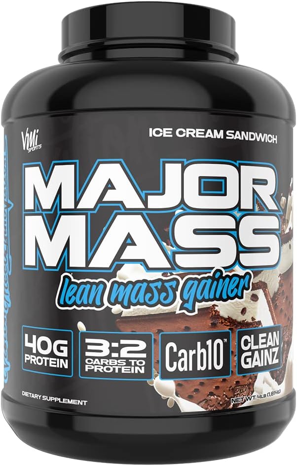 VMI Sports | Major Mass Lean Mass Gainer | Mass Gainer Protein Powder for Muscle Gain | Weight Gainer Protein Powder for Men | Weight Gainer for Women (Ice Cream Sandwich)