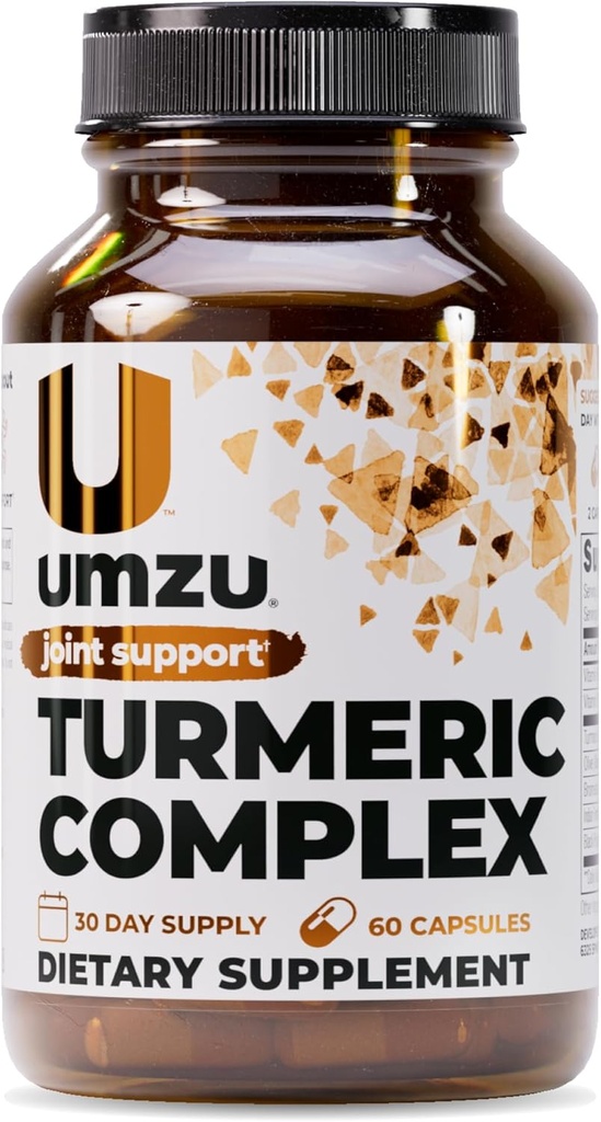 UMZU Turmeric Curcumin Supplement | Joint Comfort 7 Natural Ingredients - Bromelin, Boswellia & BioPerine Black Pepper | Supports Joint Health & Immunity (30 Day Supply | 60 Capsules)