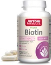 Jarrow Formulas® Biotin Ultra Strength 5000 mcg, Dietary Supplement, Hair, Skin, and Nails Support, 100 Veggie Capsules, Up to 100 Day Supply