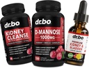 Kidney Cleanse & D Mannose Supplements - Kidney Detox & Bladder Support Liquid Drops Supplement, D-Mannose 500mg 1000mg Capsules - DMannose Cranberry, Support Kidneys, Bladder & Urinary Tract Health