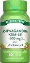 Nature's Truth KSM-66 Ashwagandha | 60 Caplets | with L-Theanine | Vegan, Non-GMO, & Gluten Free Supplement